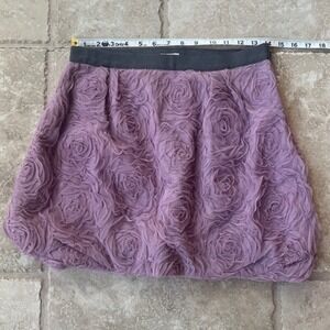 J. Crew Lined Mini Skirt I Size 6 I Mauve Rosette Tulle Pull-On I Side Zipper